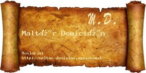Maltár Domicián névjegykártya
